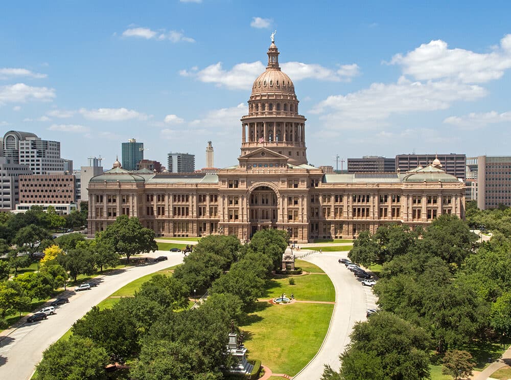 The Texas State Capitol building in Austin