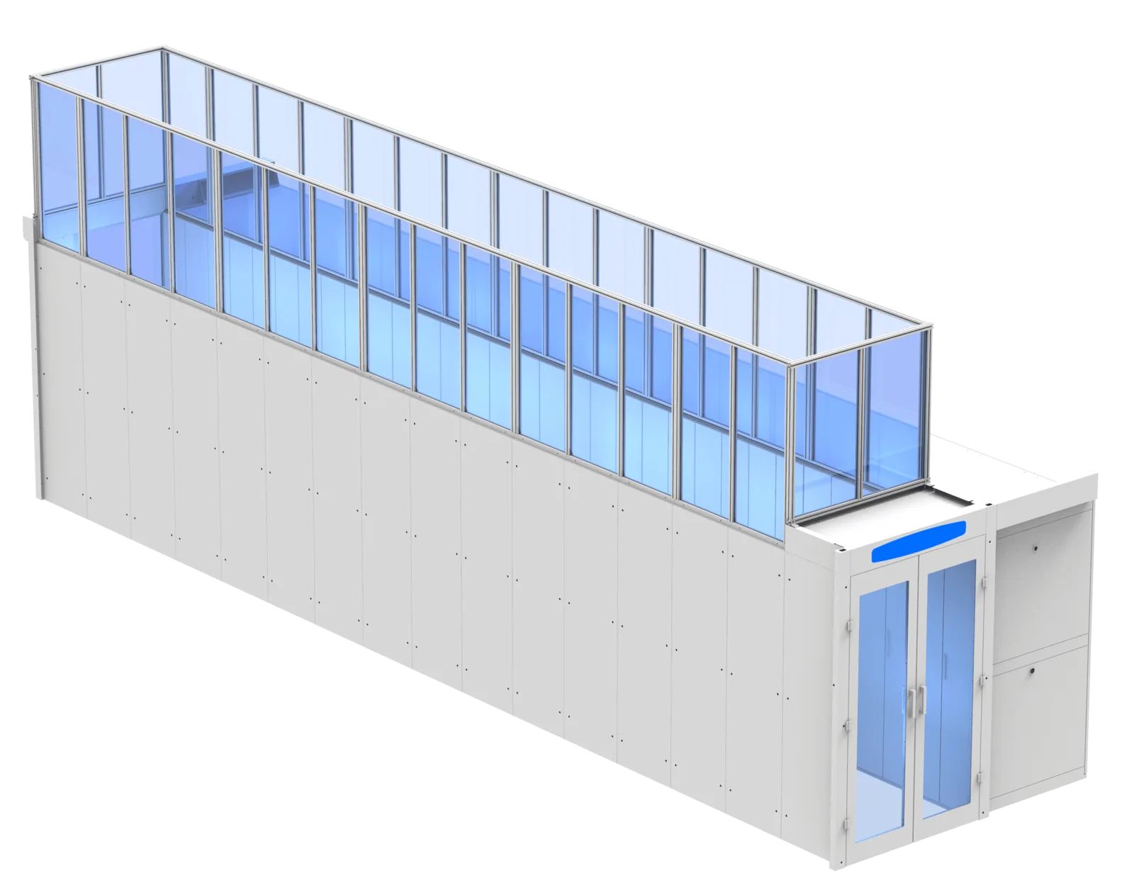 RakworX VED Vertical Exhaust Duct (Chimney) Cabinets: Adjustable Chimney with Brush-Strip Cable Pass-Through